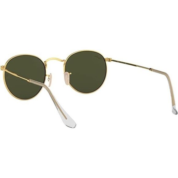 Ray - Ban Unisex Gold Metal Round Frame Crystal Green Lense Sunglasses 47 21 140 - Picture 3 of 5